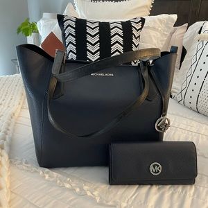 Michael Kors Navy Purse & Matching Wallet set